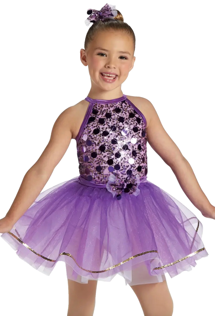 Purple Sequin Tutu Dance Costume Dress Sparkly Hair Bow Tap Jazz Childs XXL 20